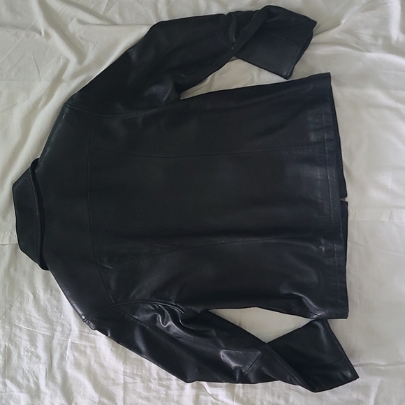 Genuine leather soft black vintage jacket large - Picture 6 of 12